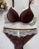 European & American Women's Lace Bra Set - Sexy French Style, Side Support, Small Chest Enhancing