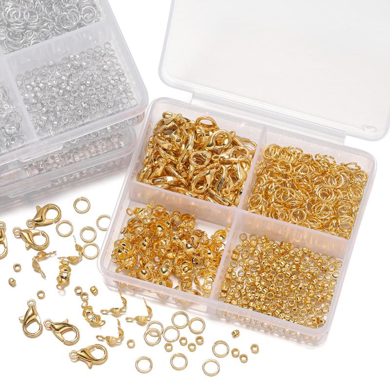500Pcs/Box Jewelry Making Kit Lobster Clasps & Jump Rings With Box For Diy Chain Necklace Bracelet Anklet Supplies Connectors