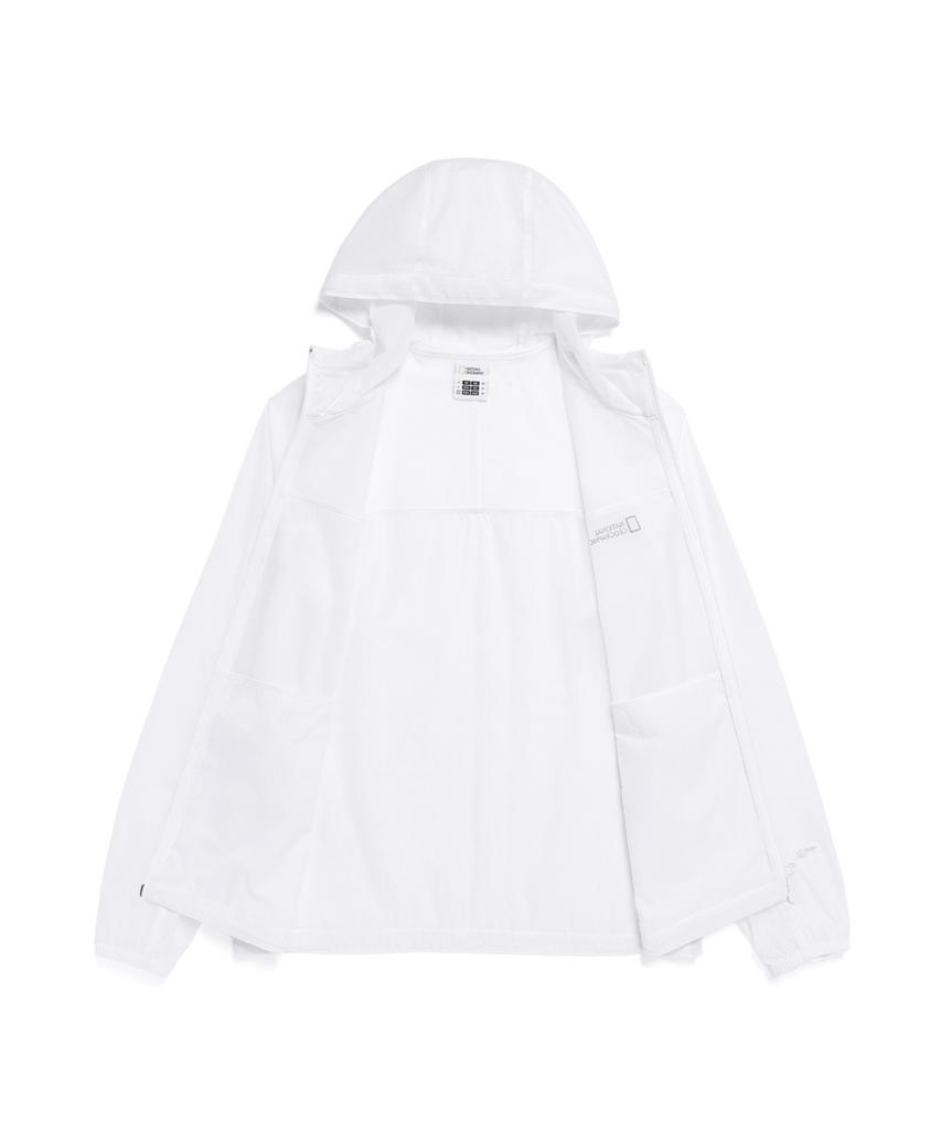Nationalgeographic N262Ujp911 Light Pack Hooded Full-Zip Windbreaker White