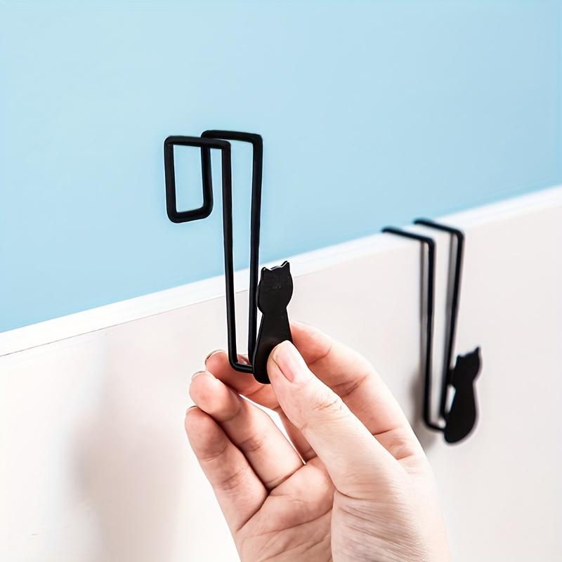 1Pc Cat-Shaped Sturdy Cast Iron Hooks Designed to Hang Over Doors - Easy to Install, for Hats, Towels, Wallets, And Robes Home Organizer