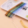 8mm High Borosilicate Glass Straw 7Pcs/Set Reusable Eco Friendly Drinking Straws Set Bubble Tea Smoothies Bar Accessories