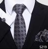 Men's 8cm Solid & Polka Dot Plaid Tie Set with Cufflinks & Pocket Square