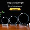 Octagonal Crystal Trophy Medal - White Blank Crystal for Customization