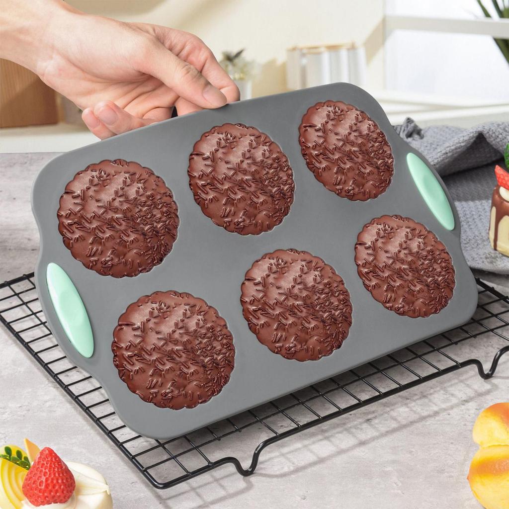 Silicone Cake Molds For Baking 6-Cups Non-Stick Crafts With Flower Design Baking Silicone Molds For Christmas Chocolate Egg