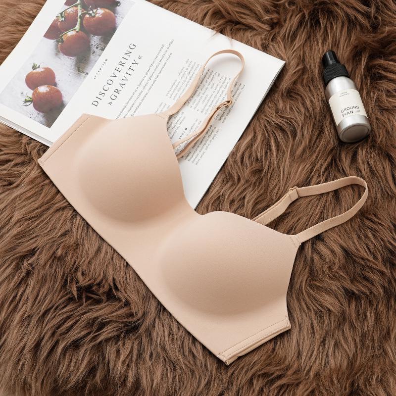Women's Seamless Half-Cup Push-Up Bra - Smooth, Comfortable, Thin, Wire-Free, Anti-Sagging, Small Bust Support, Summer Design.
