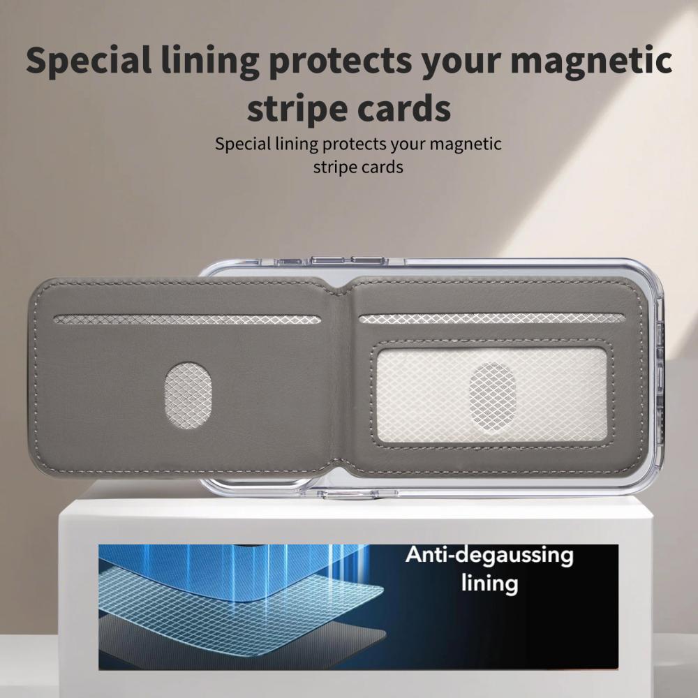 Luxury Leather For Magsafe Magnetic Wallet Slot Card Holder Phone Stand For iPhone 17 Pro Max 16 15 14 Bank ID Card Bag Cover