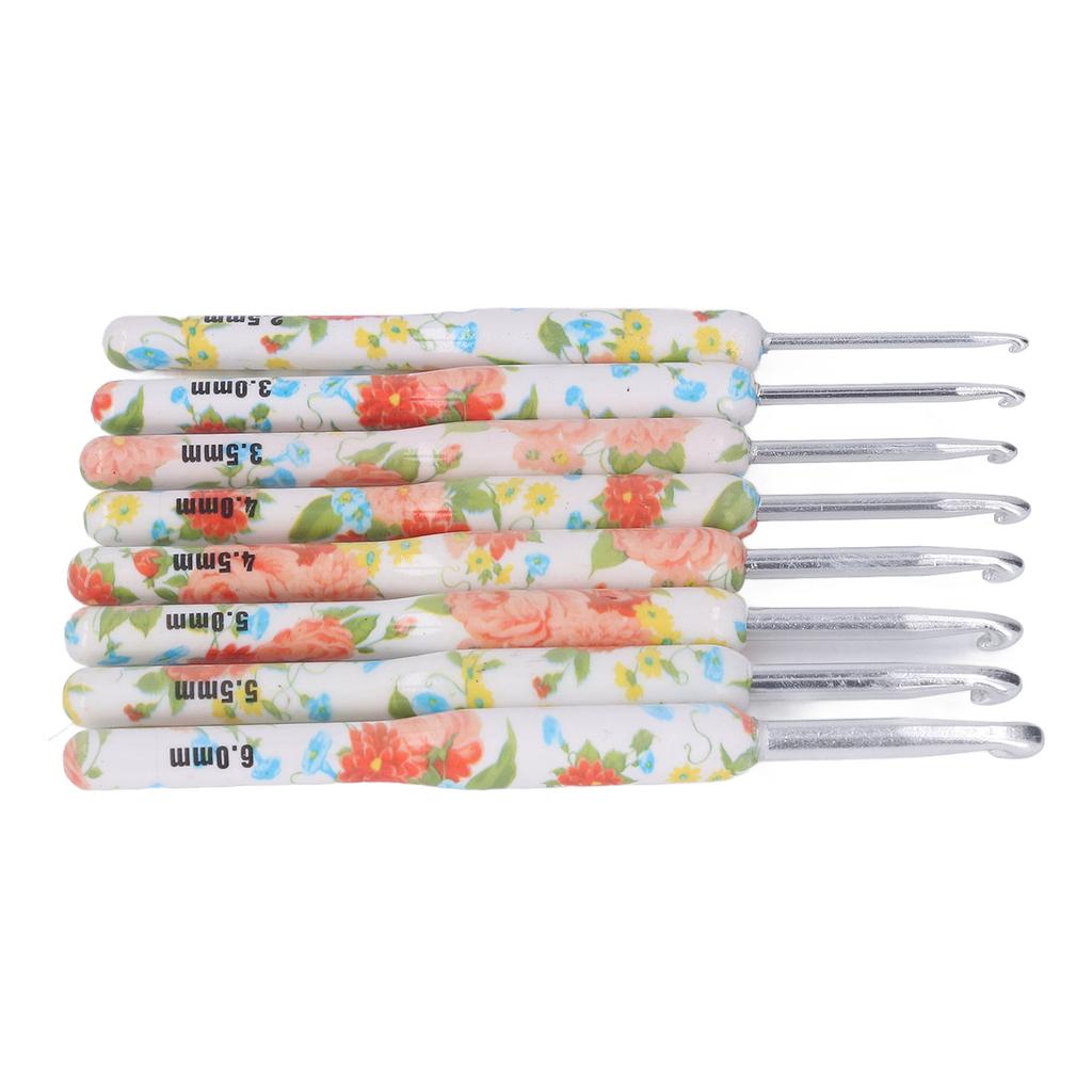 8pcs Crochet Hook Set Printing Aluminum Handcraft   Colorful Crochet Hook Ergonomic Knitting Hook for Knitters for Sewing