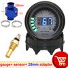 52mm Black Shell Auto Car Water Temperature Gauge Temp Meter 40-140 Celsius with Water Temp Sensor 10mm Thermometer Adapter
