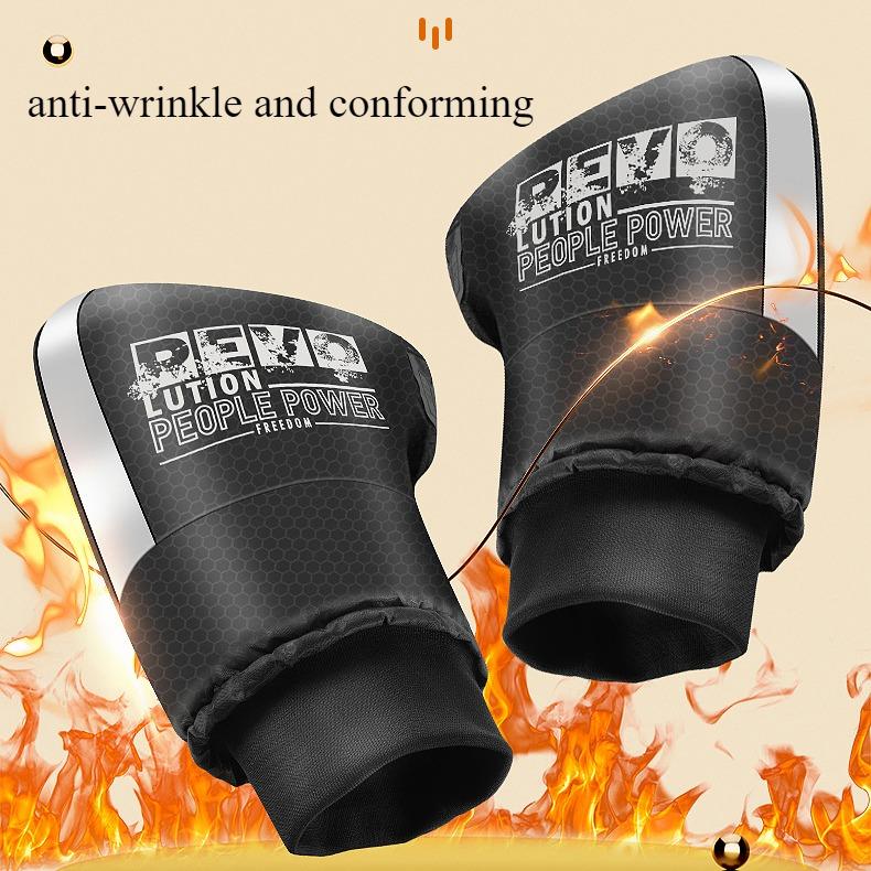 Snowmobile Handlebar Muffs & Windproof Riding Gloves-Thick Motorcycle Hand Muffs For Cold Weather