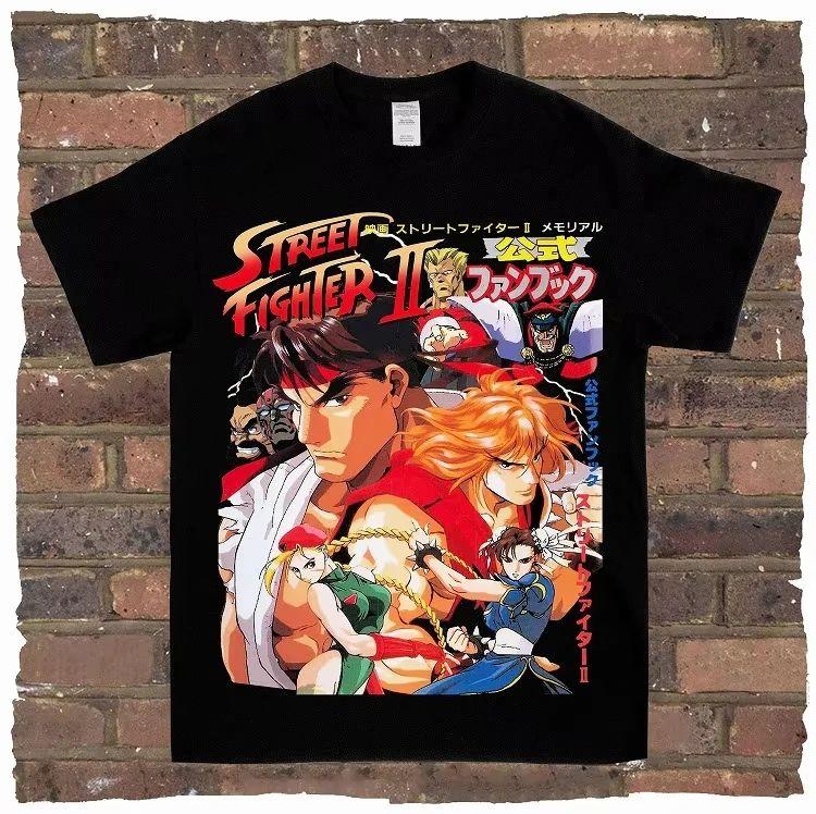 Classic Action Game Arcade Short Sleeve Printed Cotton T-Shirt Vintage High Street Top Casual Loose Streetwear Unisex