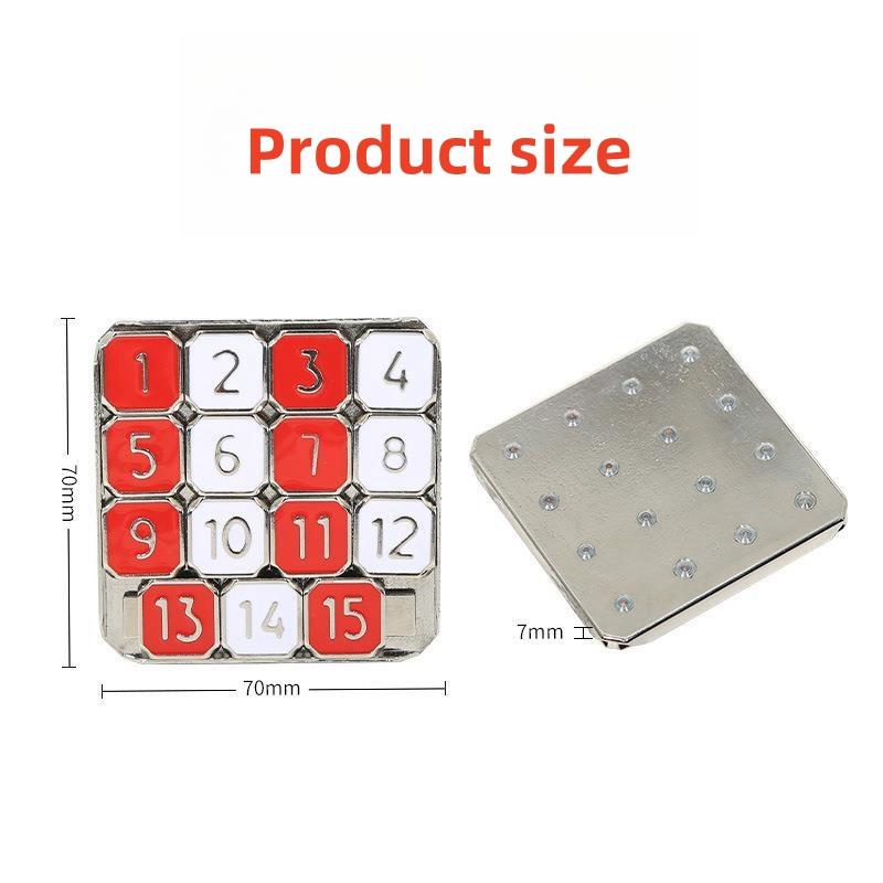 Classic Metal Number Sliding Puzzle Brain Teaser Toy Kids Educational Jigsaw Game Stress Relief Kindergarten School Gift