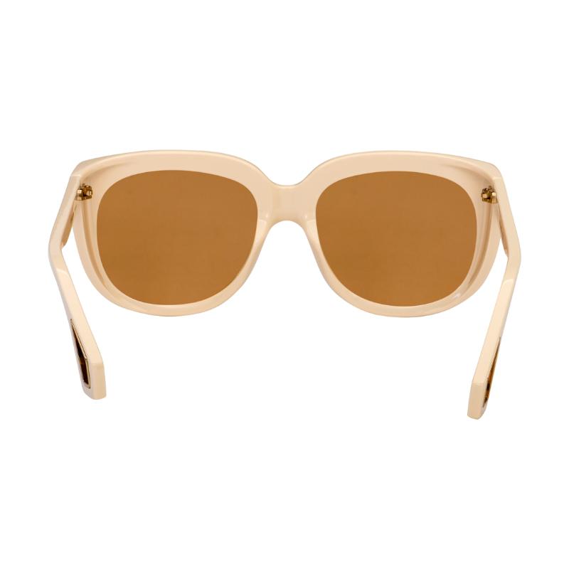 GUCCI Sunshade side lettering plate frame Irregular sunglasses Unisex Couple White