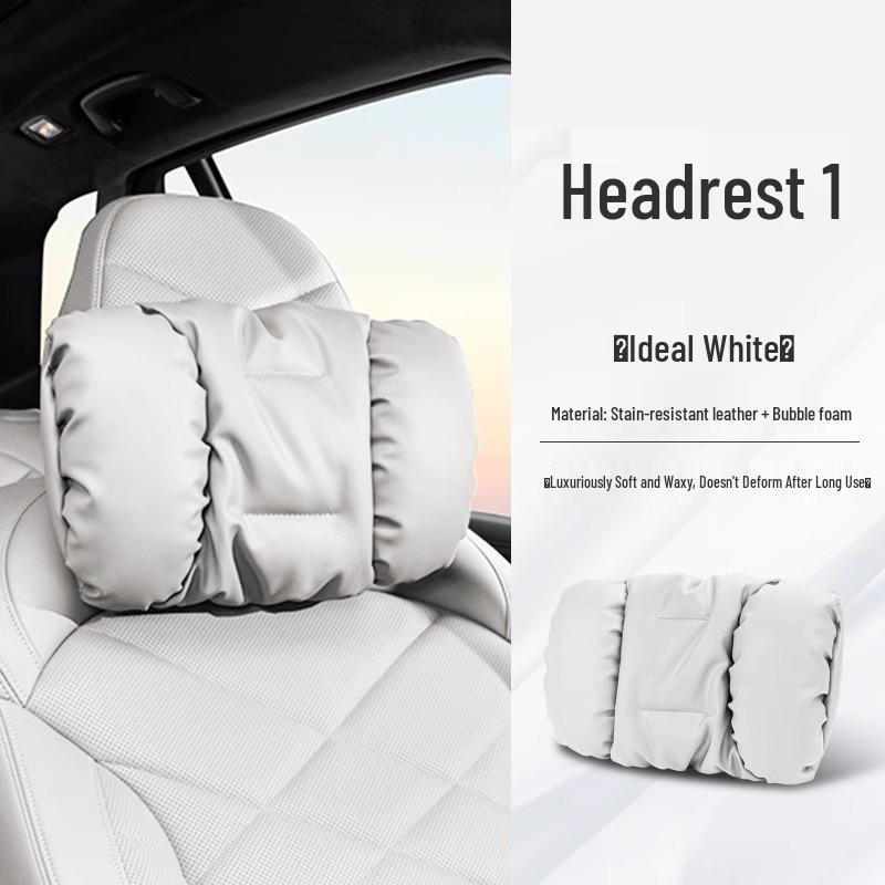 Luxury Leather Car Neck & Lumbar Support Pillow Set