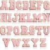 6cm Pink Chenille Iron-On Patch with "Howling Sky" Embroidered English Lettering
