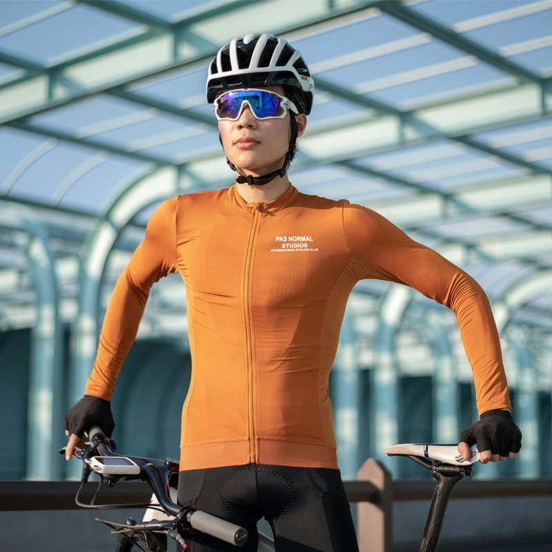 Mens Cycling Long Sleeve Jersey Breathable UV Protection Mountain Road Bike Riding Top