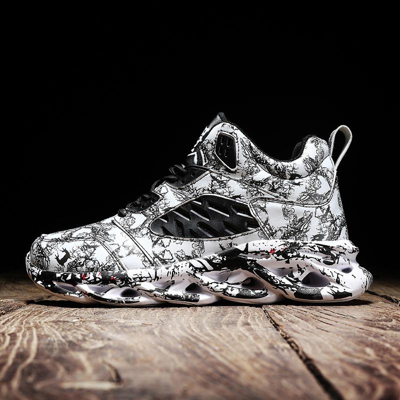 Shoes For Men New High-Top Beige Men Sneakers Chunky Men Shoes Heighten Fashion Casual Plus Size Damping Tennis Shoes Zapatillas