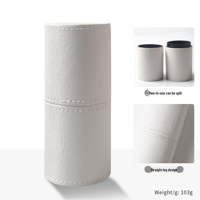 

Компактное ведро для хранения кистей для макияжа из ПУ кожи - Портативное, Многофункциональное, Водонепроницаемое, Пыленепроницаемое с крышкой. 20*8