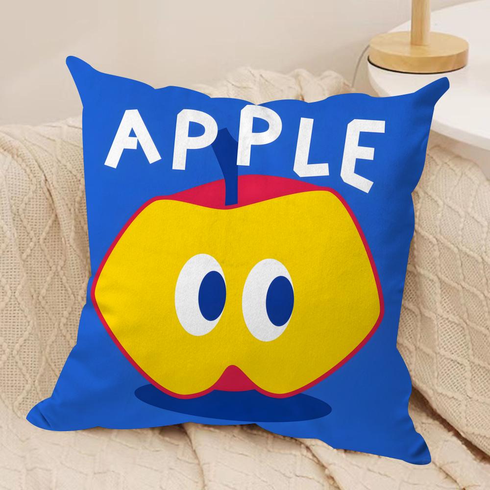 Cute Anime Fruit Cushion Cover Soft Plush Fabric DoubleSided Printed Sofa Cushion Cover for All Seasons Home Decor Gift