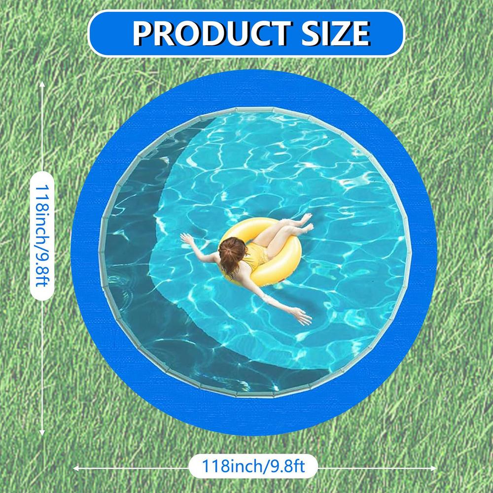8/9.8/11.8/14.7Ft Round Pool Waterproof Heavy Duty Under Pool Floor Liner Pad Swimming Pool Mat Pool Ground Pad