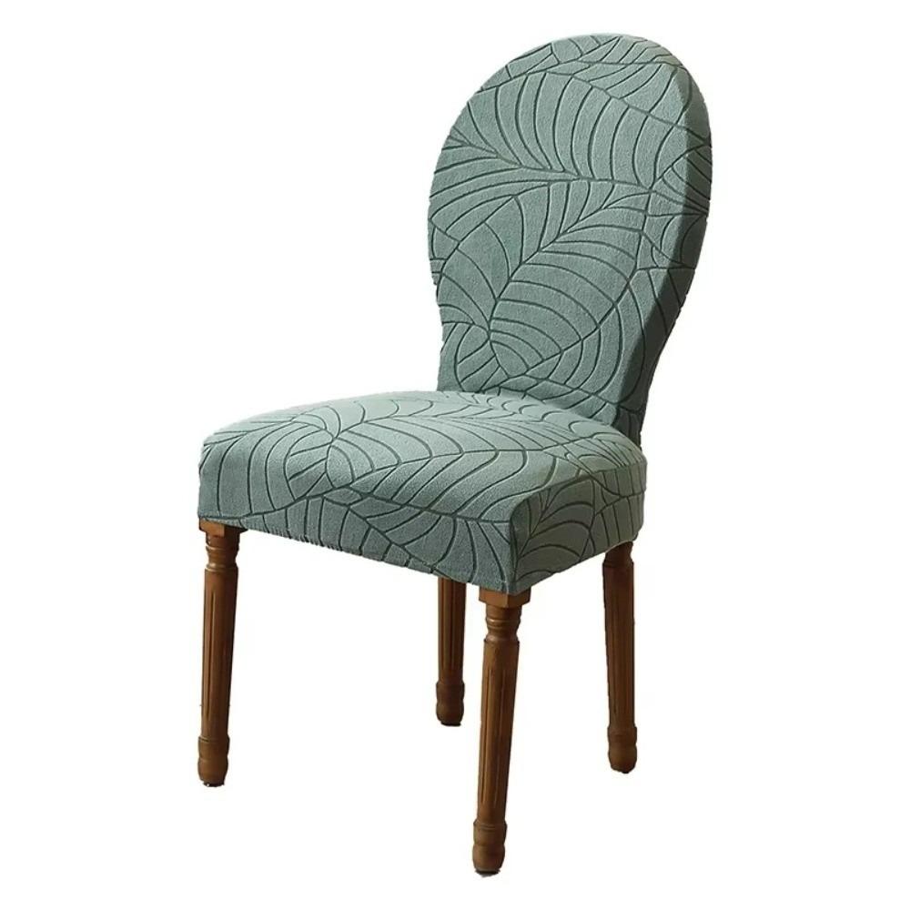 1PCS Jacquard Chair Cover Nordic Elastic Dining Room Chair Slipcover Round Back Furniture Protector for Kitchen Home Wedding