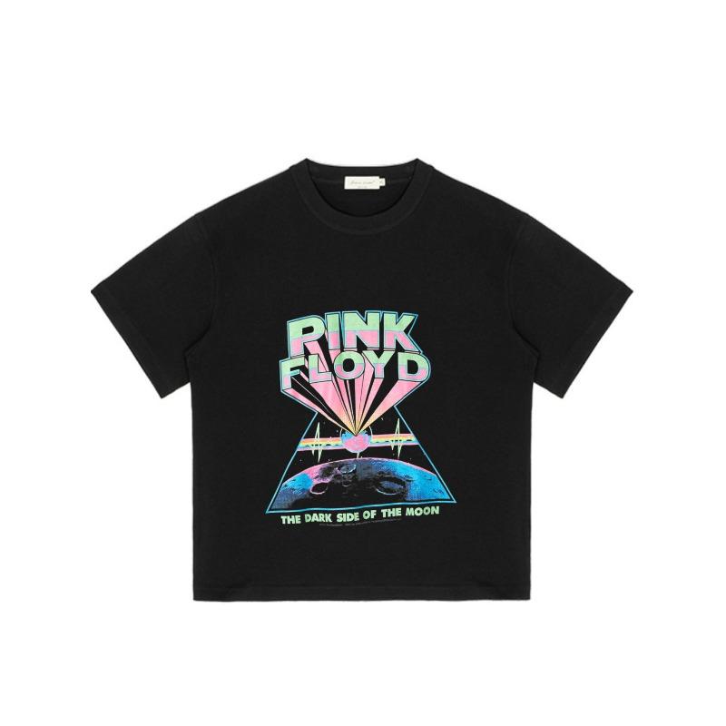 Pink Floyd Dark Side of The Moon Black T-Shirt with Triangular Prism and Earth Design for Music Fans and Casual Wear