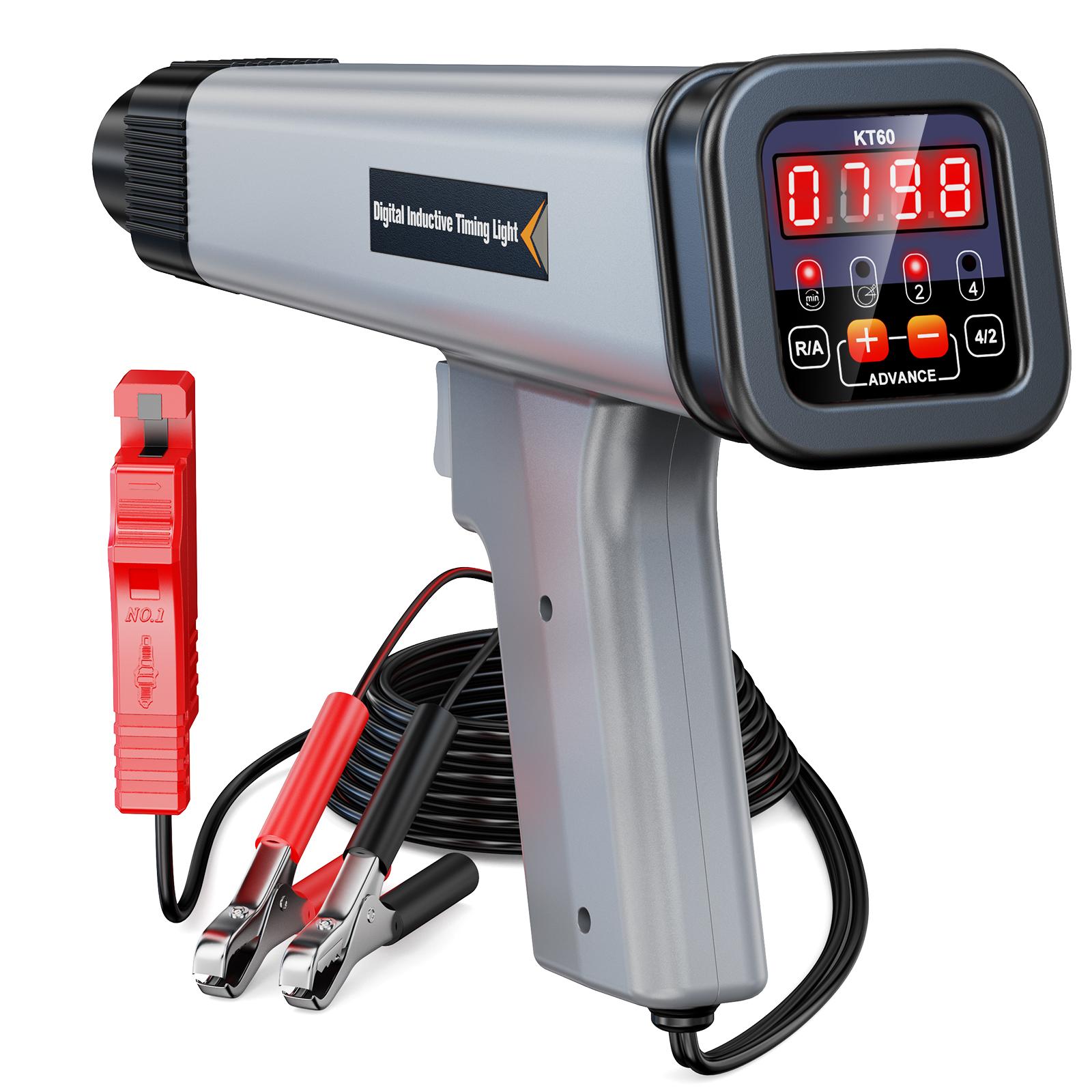 KZYEE KT60 Digital Engine Timing Light Inductive Strobe Timing Light 12V Ignition Timing Light for Car Motorcycle Marine KT60