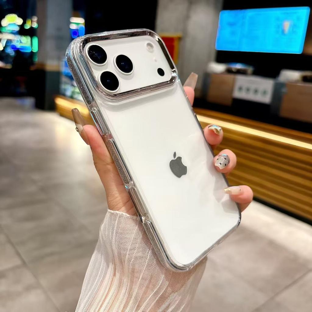 Luxury Sparkling Transparent Phone Case for IPhone 17 16 15 14 13 12 11 Pro Max 17 Air Shock Protection Cover
