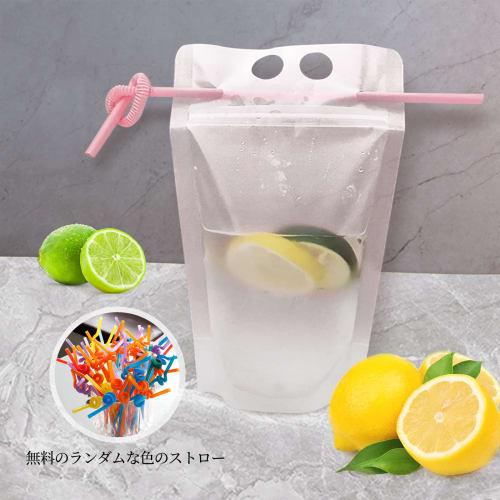 Mitsui Murasakimachi Juice Drink Bags, 100-Count, 500ml Large Capacity Storage Bags for DIY Drinks, Party Supplies, and Outdoor Use, Semi-Transparent,
