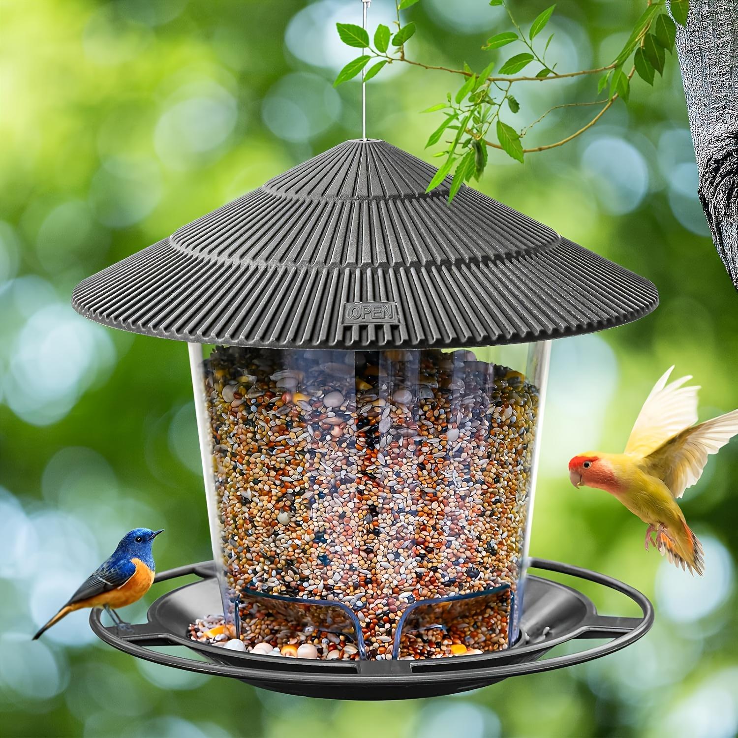 

Minimalist Outdoor Garden Hanging Bird Feeder, Popular Automatic Hummingbird Feeder for Wild Birds серый