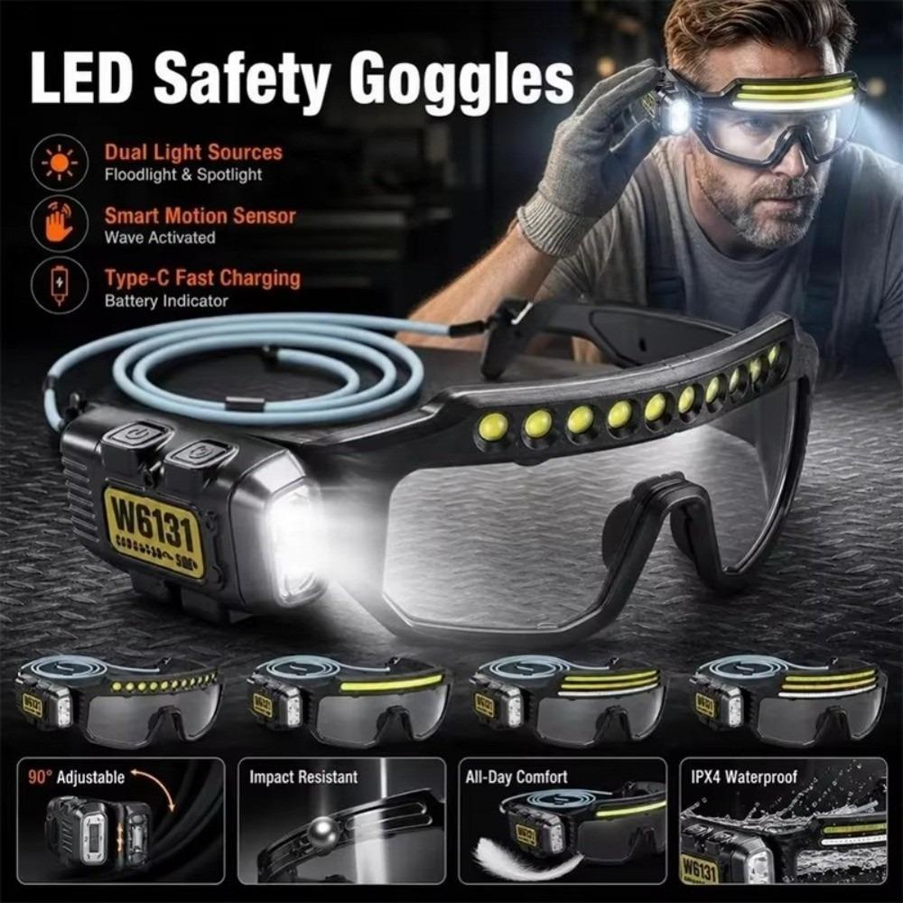 Three Light Source USB Rechargeable Headlamp Multi Angle Multi Angle Work Light  For Adults