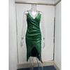 Spring/summer Sexy Glitter Dress with High Split Deep V Strap