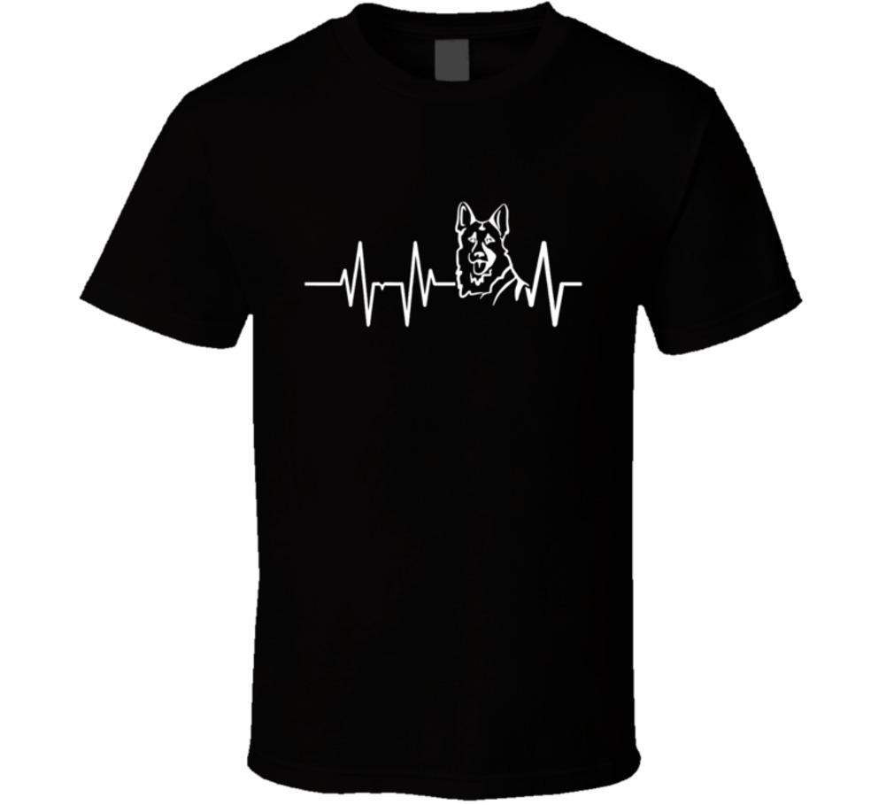 German Shepherd Heartbeat T-Shirt Loving Canine Owner New Unisex Pet Dog TShirt XXXXL