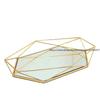 European Glass Metal Kitchen Storage Tray Gold Oval Dotted Fruit Plate Freezing Jewelry Display Rotary Candy Decor Tray Mirror