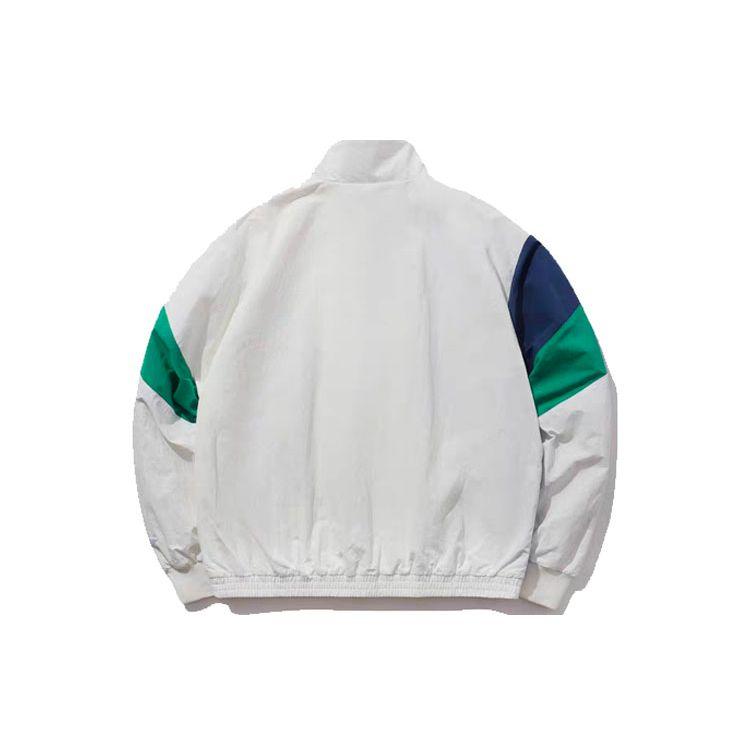 Li Ning Color Block Stand Collar Loose Casual Sports Jacket Unisex Jacket Off-White Green AJDQ034-2