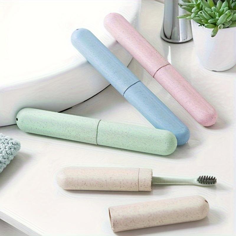 High-Quality Wheat Straw Toothbrush Case - Portable, Formaldehyde-Free Travel Toothbrush Storage Box for Personal Care