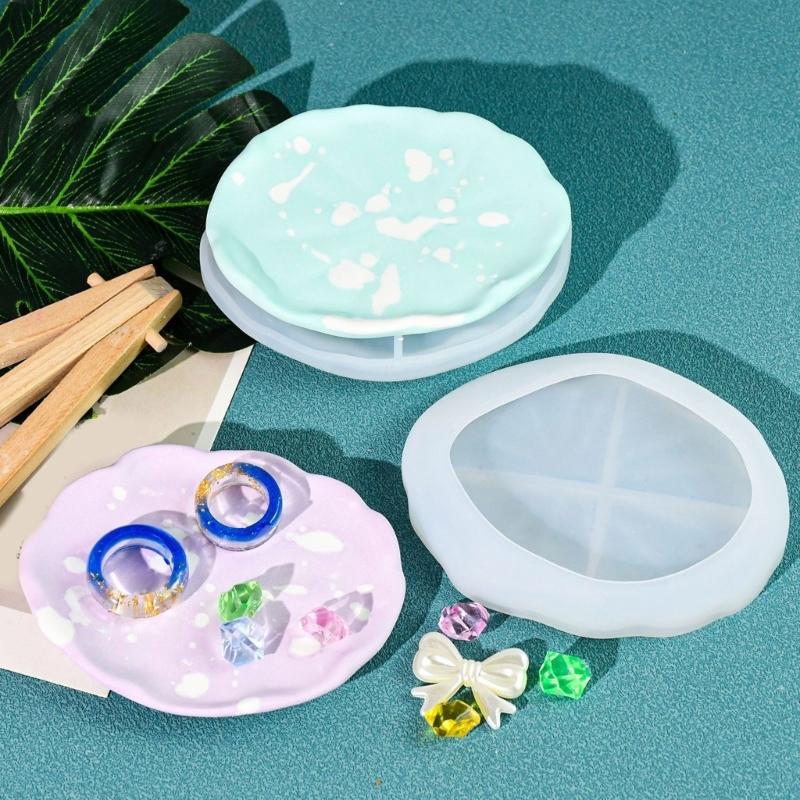 Leaf Shape Tray Silicone Molds DIYs Concrete Cement Plaster Epoxy Resin Mold Storage Dish Plate Mould Home Handicrafts
