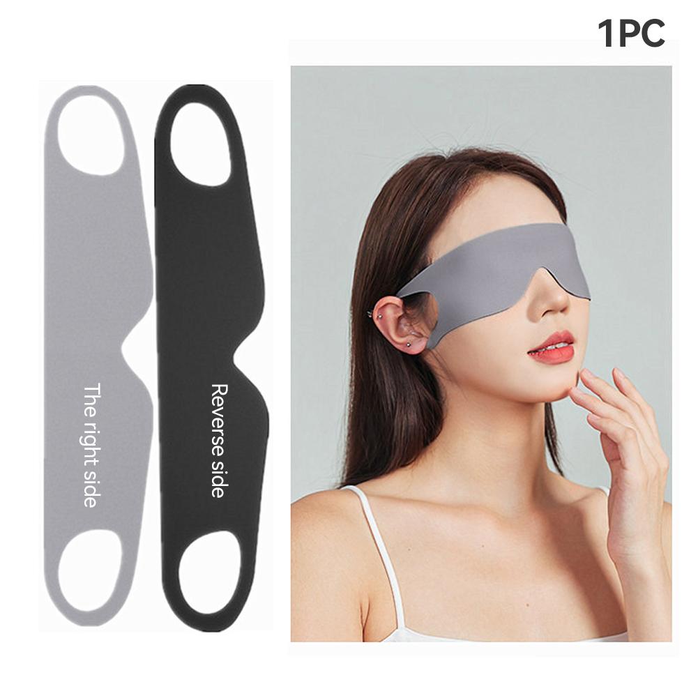 

Портативная маска для глаз из тонкого ледяного шелка, блокирующая свет, для летних путешествий, сна, с повязкой на глаза и ремешком для подвешивания на ухо, унисекс, повязка на глаз серый