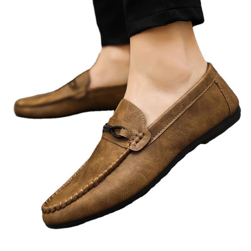 Летние дышащие нескользящие износостойкие мужские туфли ленивые однопедальные мужские — фото 5