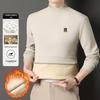Men's Winter Luxury Velvet Hoodie 2025: Thick Half-High Collar Long-Sleeve Base Layer for Middle-Aged Dad