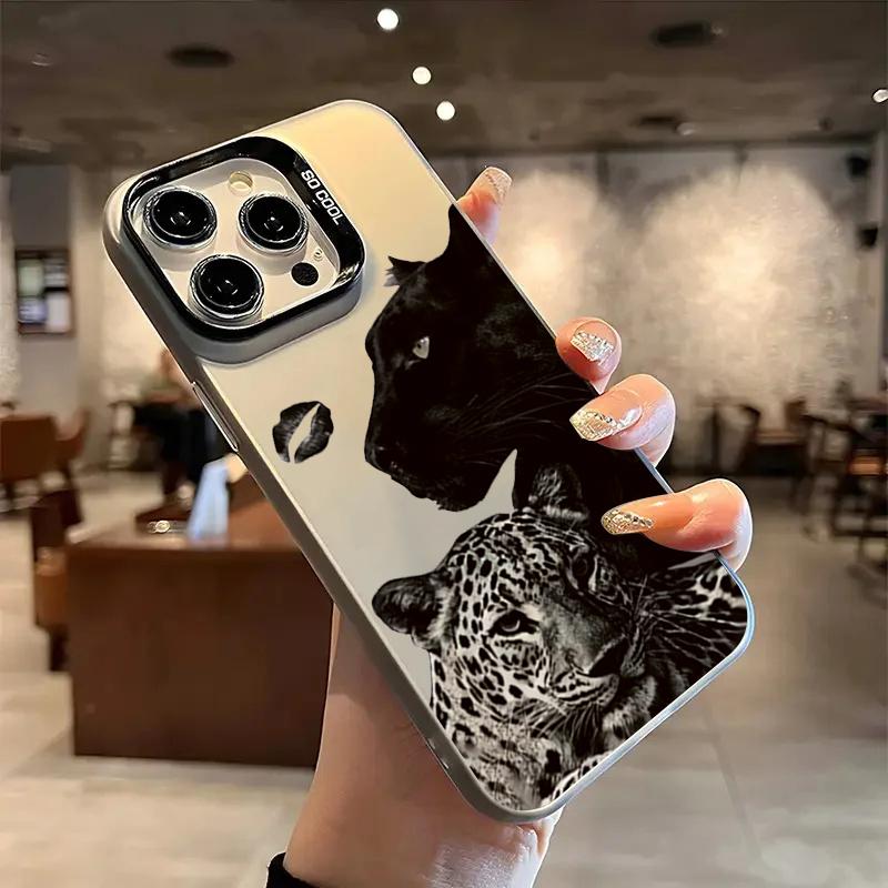 Cool Leopard Black Panther Case For iPhone 17Air 16 15 14 13 12 11 Pro Max Plus Animal Pattern Luxury Shockproof Hard Cover