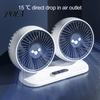 Auto Cooling Fan Car USB Powered Double Heads 360 Degree Rotatable 3 Speeds Adjustable 12V/24V Universal Large Airflow Dashboard Mount Accessories