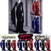Trendy New Halloween Sexy V Neck Dress With Flare Sleeves Available In Red Black And Blue Sizes S To 5xl For A Chic Retro Look