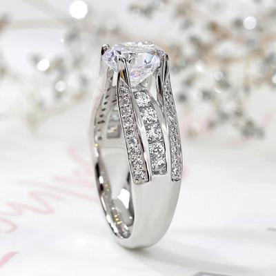 AA Fedi nuziali CZ per donna Lusso Trendy Colore Argento Anelli di fidanzamento Design di moda moderno Gioielli femminili all'ingrosso