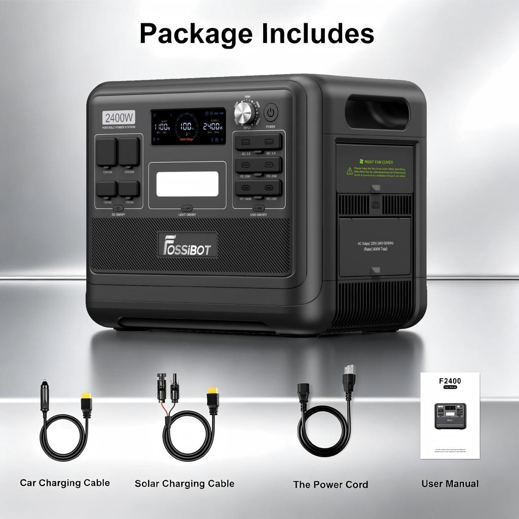 Powerstation portable - FOSSIBOT - F2400 - 2048Wh - 2400W - LiFePO4 avec panneau solaire 420W