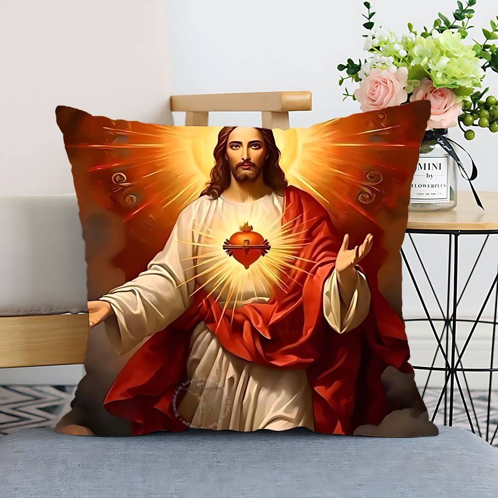 Jesus Christ Pillow Case Cushion Cover Polyester Pillowcase Decorative Sofa Cushion Pillowcase Home Decor