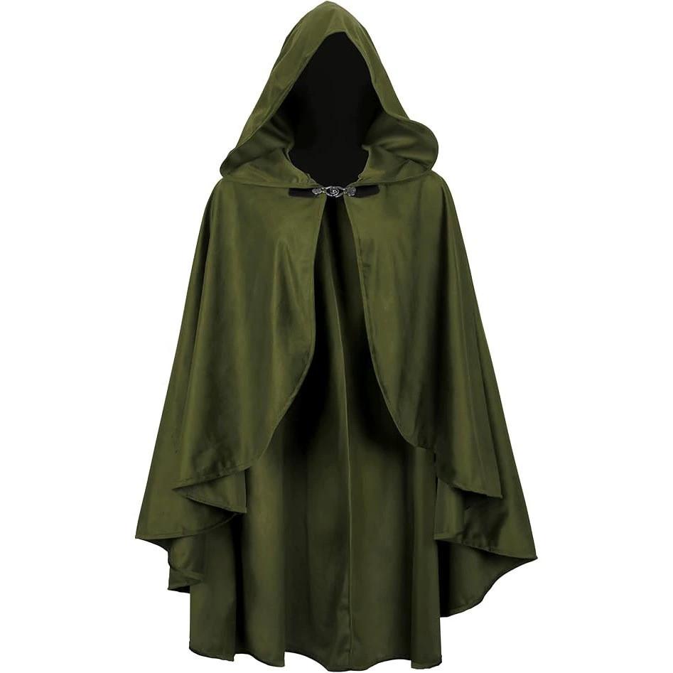 Medieval Velvet Cloak With Hood For Halloween Cosplay And Fantasy Role Play