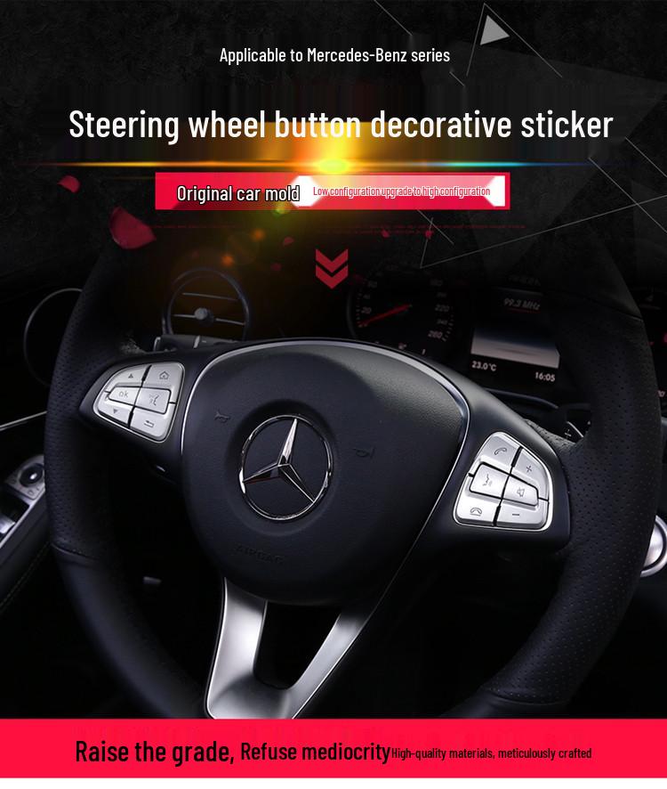 Steering Wheel Button Stickers for Mercedes C200 E260L GLC300 GLA CLA GLK