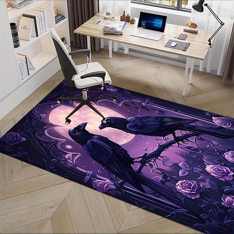 Raven Moonlit Garden Chair Mat Office Carpet, Oversized Rug for Home Decor, Sofa Mat, Desk Pad Gift,