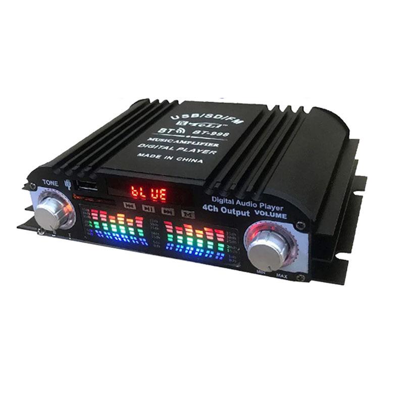 BT-998 Four-Channel Bluetooth 12V Car/Home Power Amplifier