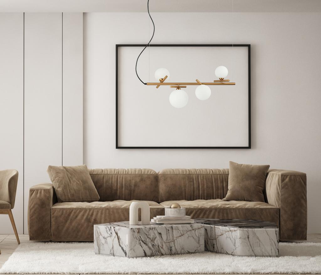 Lampa Wisząca Reverso 4 G9 Mosiężny Italux Pnd-5622-4-Bro-W